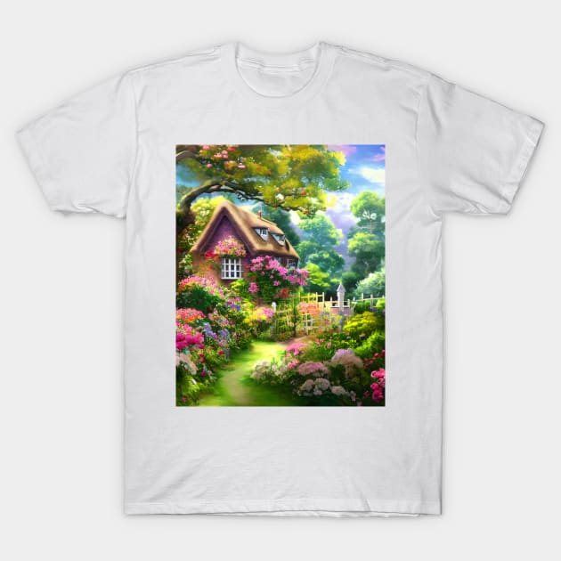 English Cottage Garden T-Shirt by cmpoetry